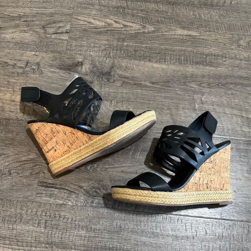 Black Wedge Sandals Charles David